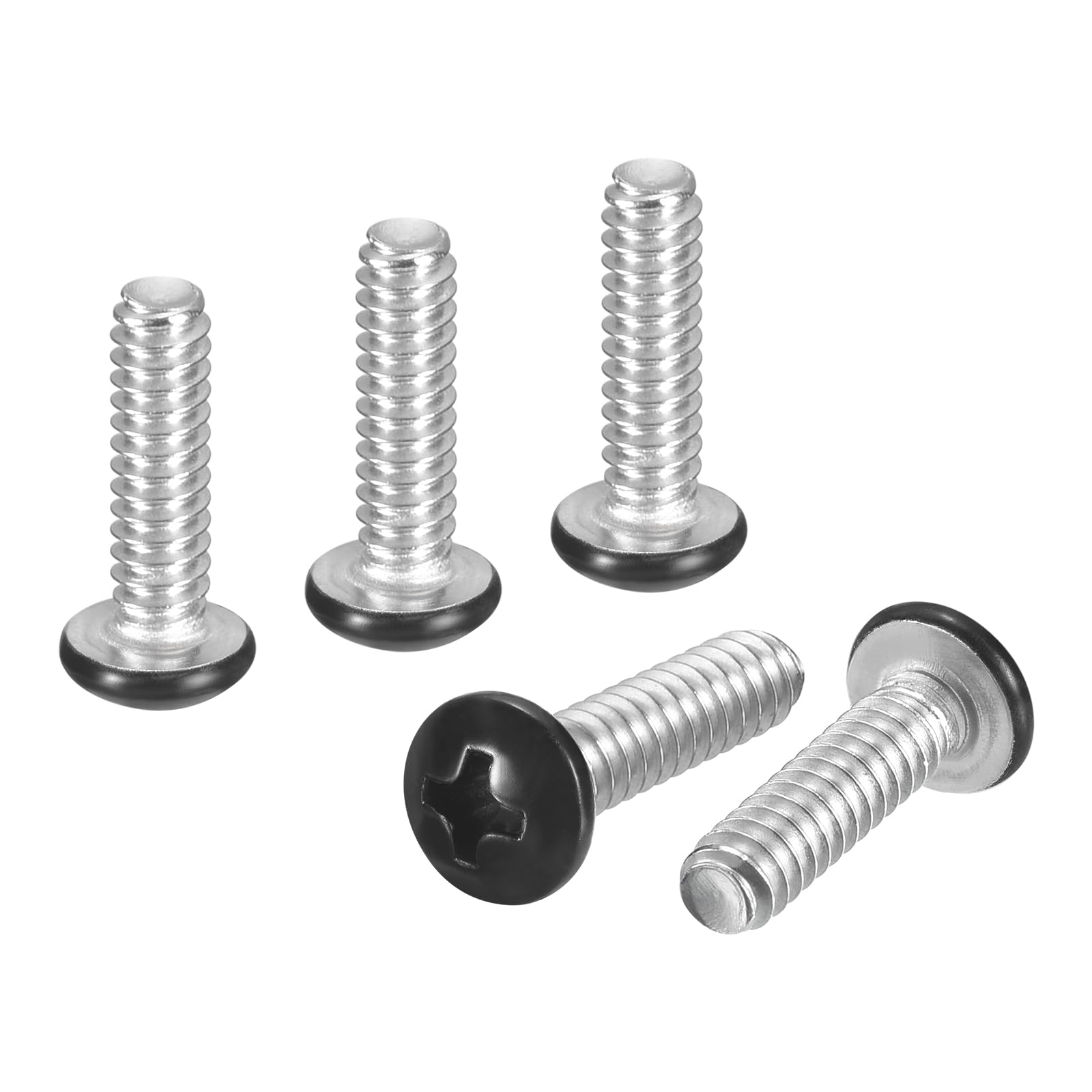 DTGN #6-32x1/2" Pan Head Machine Screws - 100pcs - Good for Machinery - 304 Stainless Steel Phillips Machine Screws Bolts - Black Head