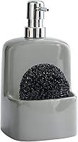 Vista 1 de Dispensador de jabón para platos, dispensador de jabón de cocina con soporte de esponja, dispensador de jabón de cerámica mate de 20 onzas para Gris
