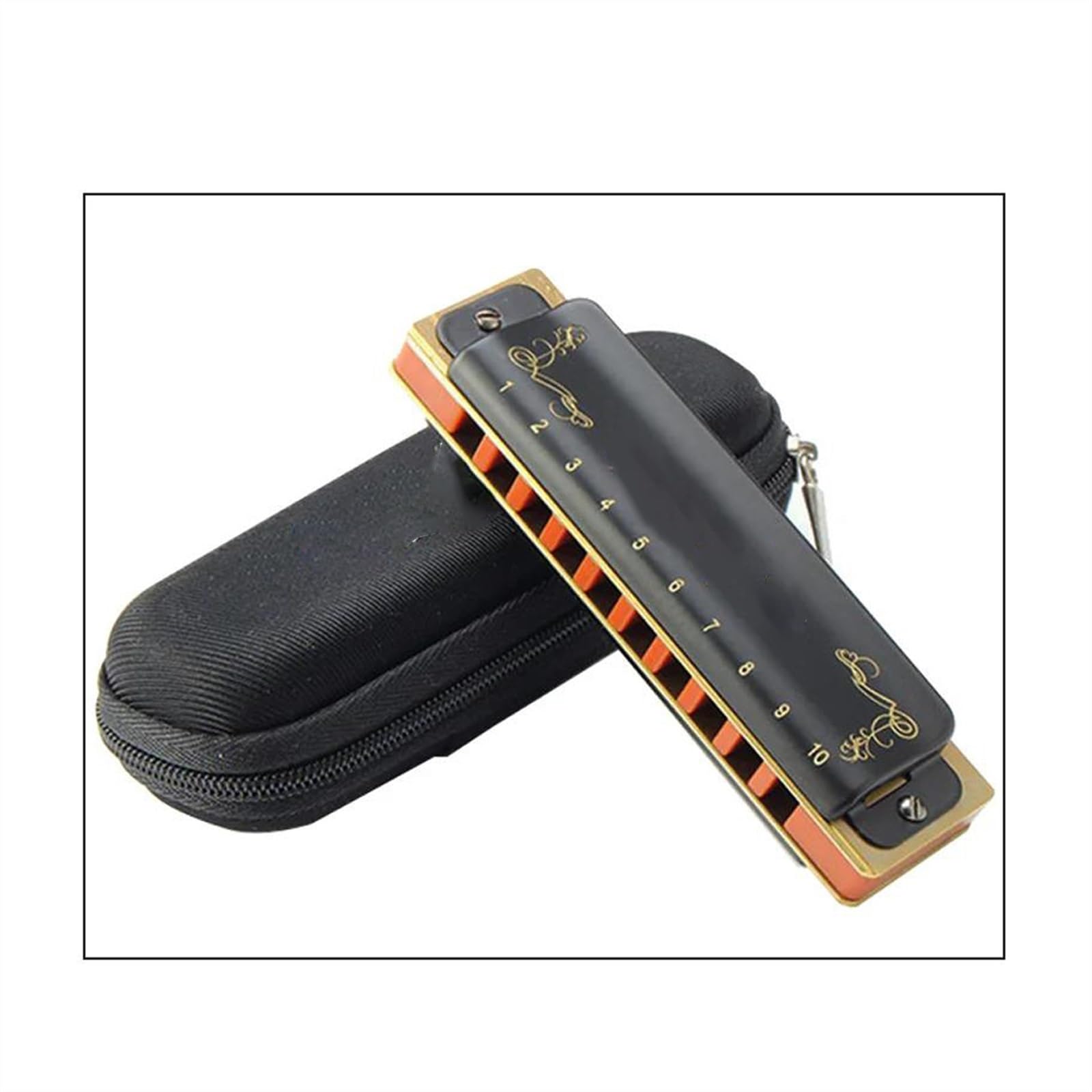 Harmonijka 10-otworowy profesjonalny instrument muzyczny Diatonic Blues Harp Harmonijka z plastikowym korpusem (Color : Ab)