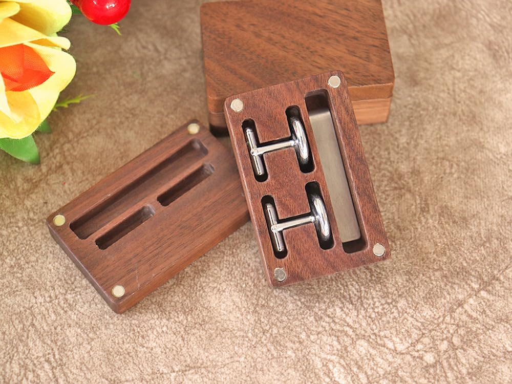 20 sztuk spinek do krawata i pudełko na spinki do mankietów, drewniane pudełko na spinki do mankietów, etui magnetyczne, spinka do krawata, organizer na biżuterię, akcesoria dla mężczyzn,