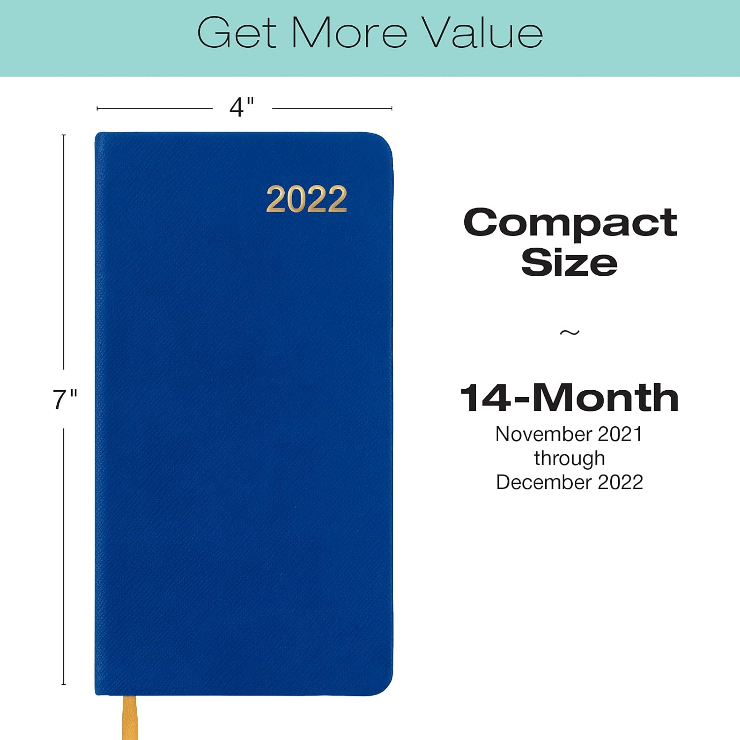 2022 Pocket Planner/Pocket Calendar: 14 Months (Begins November 2021) / 2022 Calendar/ 2021 Weekly Calendar/Weekly Planner Organizer (Blue) : Office Products