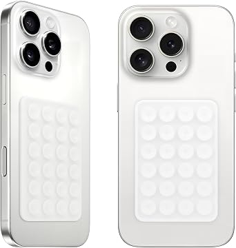 QxbBox 2Pack Silicone Suction Phone Case Mount, Suction Cup with Strong Suction Power, Hands-Free Phone Accessories Holder, Silicon Adhesive Phone Stand Sticky for Cell Phone Translucent
