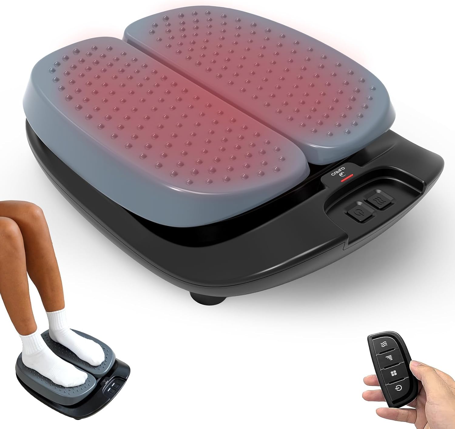 Foot Massager for Neuropathy FSA Eligible HSA, Adjustable Vibration Foot Massager with Heat & Remote Control, Electric Feet Massager for Legs Circulation, Plantar Fasciitis Pain, Stress Relief