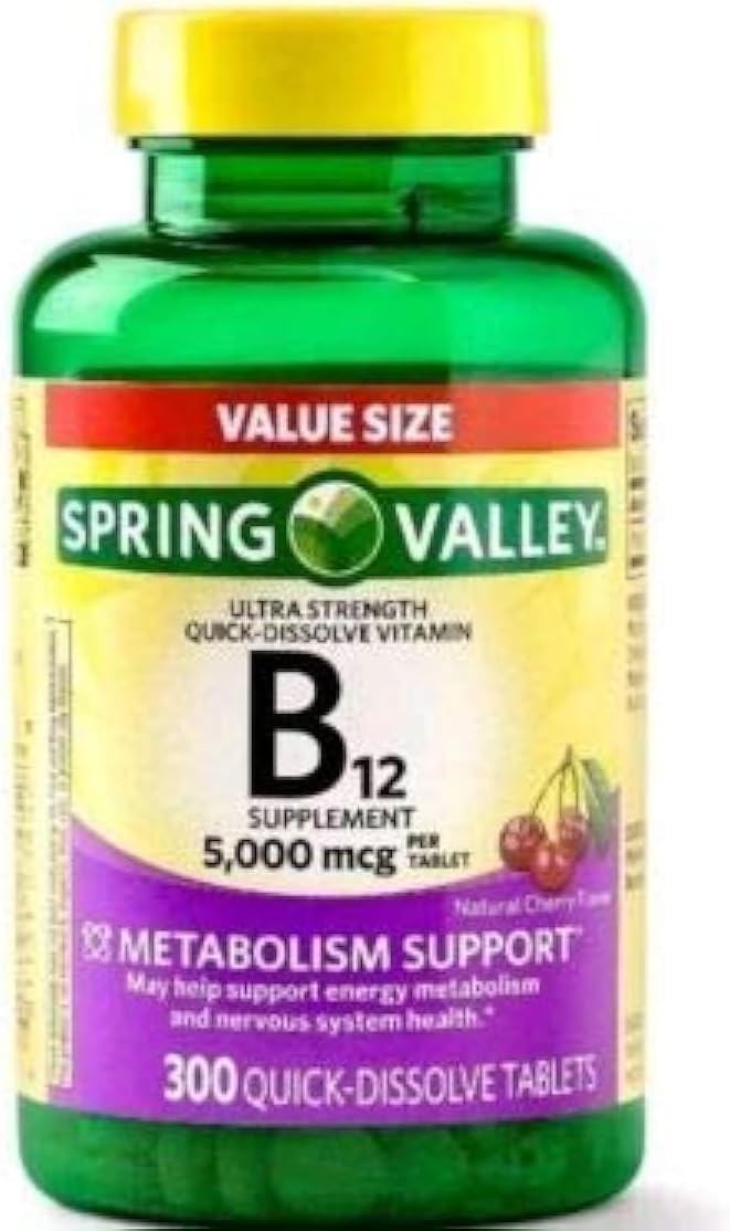 Spring ValleyB12 5000mcg 300ct Metabolism Support