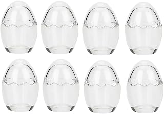 【morning place]】 耐熱 プリンカップ たまご型 デザートカップ ガラス 容器 100ML 蓋付き かわいい 卵の殻 ガラスボウル 家庭用 カフェ用 ベーキングツール 4個セット プリン ヨーグルト ケーキ ゼリー アイスクリーム などに (8個セット)