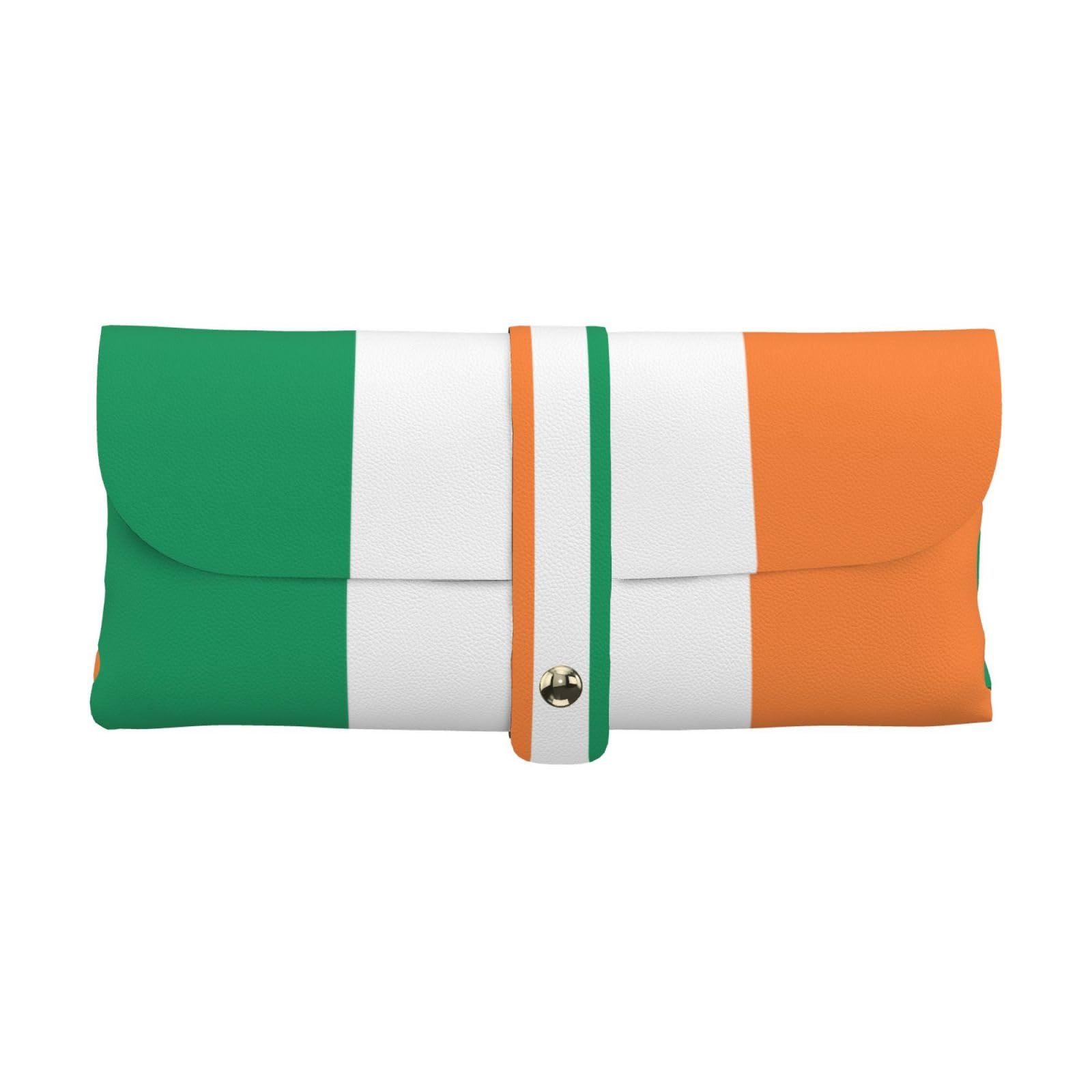 SDEGTHO Irish Flag Leather Glasses Case Sunglasses Pouch Eyeglass Case For Men And Women Eyeglasses