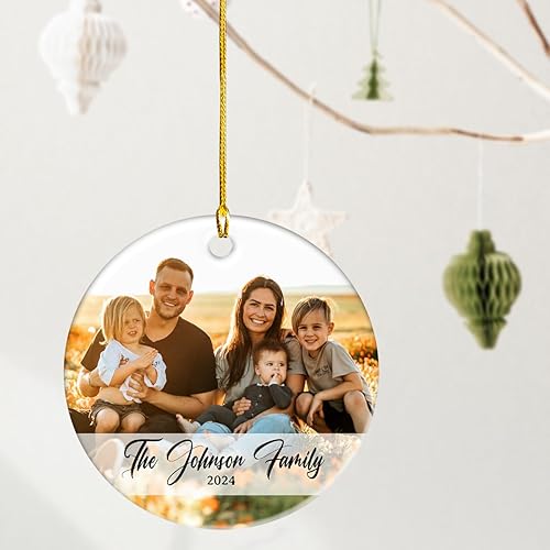 Miniatura 6 de Adorno de Navidad personalizado con adornos de fotos, adornos de cerámica personalizados para árbol de Navidad, decoración del hogar, fotos, regalos