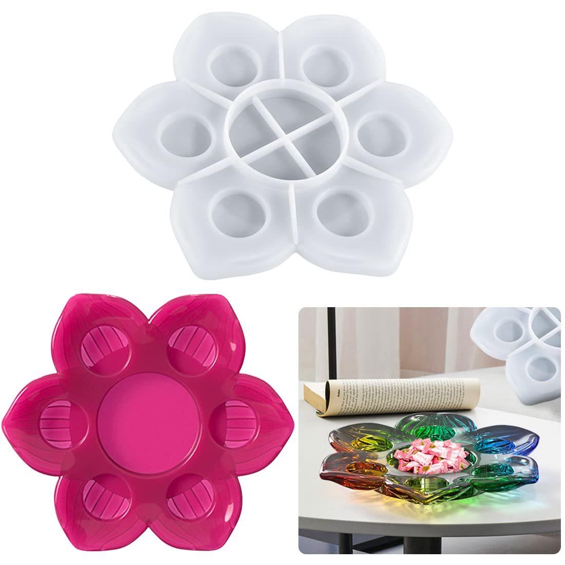 Moule Silicone, Bougeoir En Résine Epoxy, Moule Chandelier, Moule En Plâtre Pour Bougeoir, Organisateur De Bijoux, Moule De Coulée En Résine Bricolage