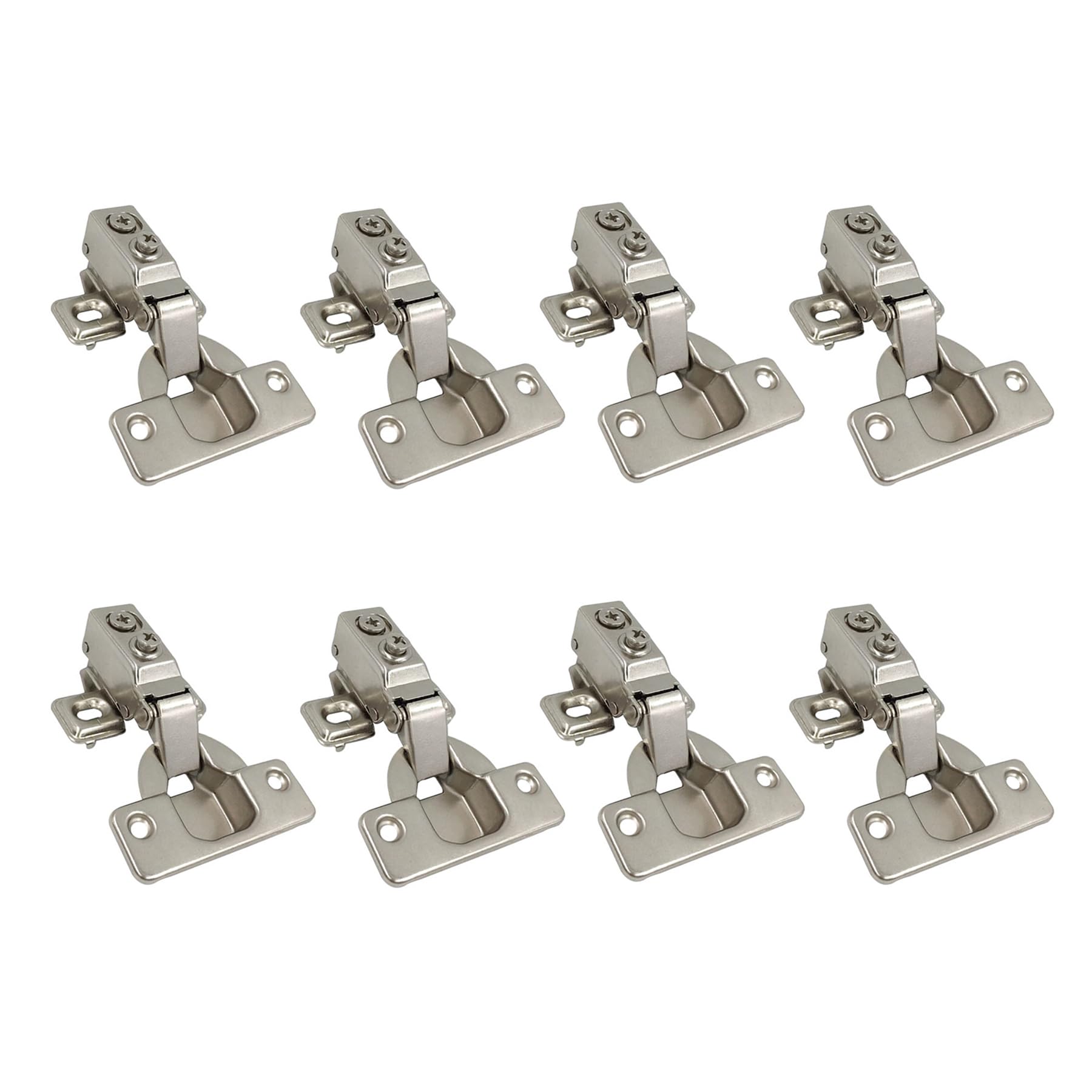 Likerainy Nickel-Plated 95Deg Full Overlay Face Frame Hinge 35Mm With Hydraulic Damper For Cabinet Door Compact Soft Closing Short Mini Hinges For Cabinet Cupboard Wardrobe Pack Of 8