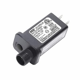 24V 0.3A LED Transformer Class 2 Power Supply, JT-EL/FC240V0300 IP44 Waterproof Low Voltage Transformer US Plug Work for 24V 7.2W, 6W Christmas Light, String Light with 8 Modes LED Control [Z472]