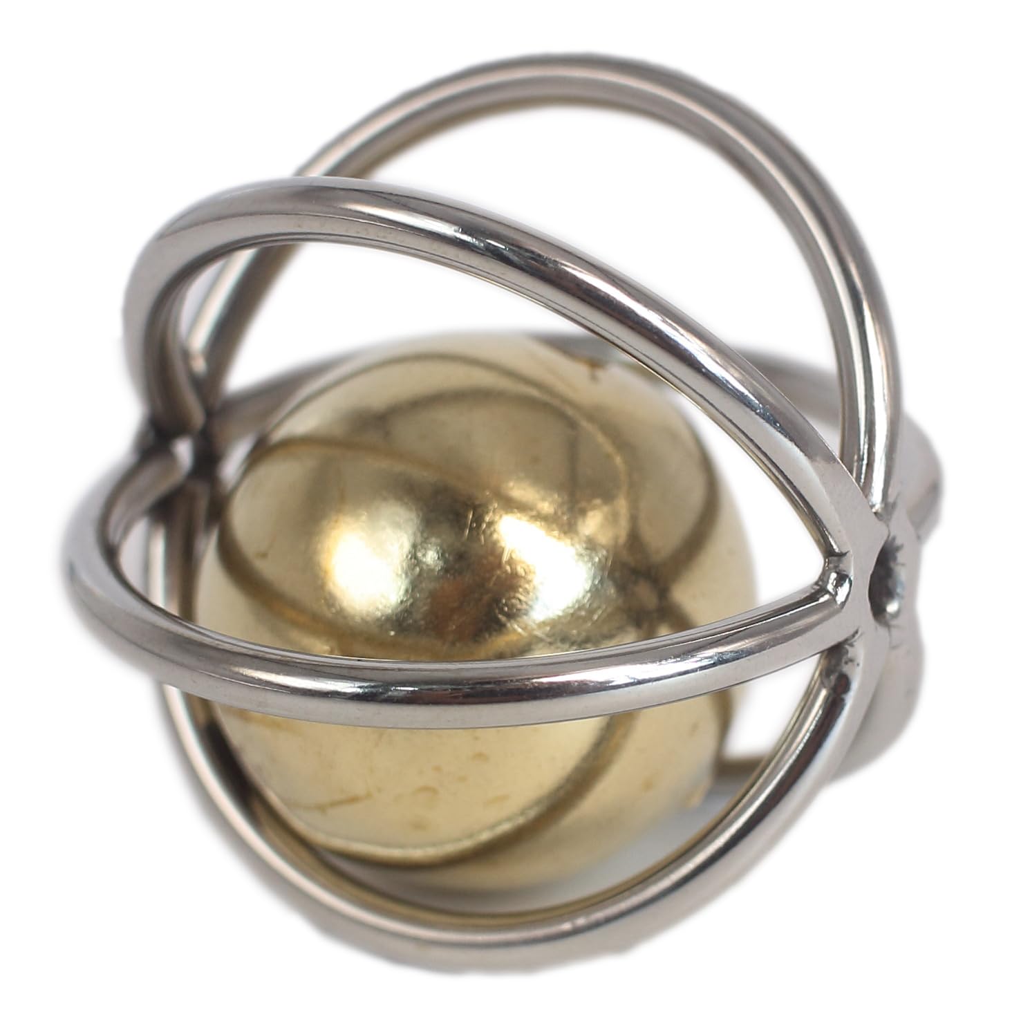 Chunxiao Heavy-Duty Stainless Steel Large Parrot Toy — Chew-Proof Foraging Ball (with Bell), Suitable for Macaws, Eclectus Parrots, Amazon Parrots, etc. (Medium)