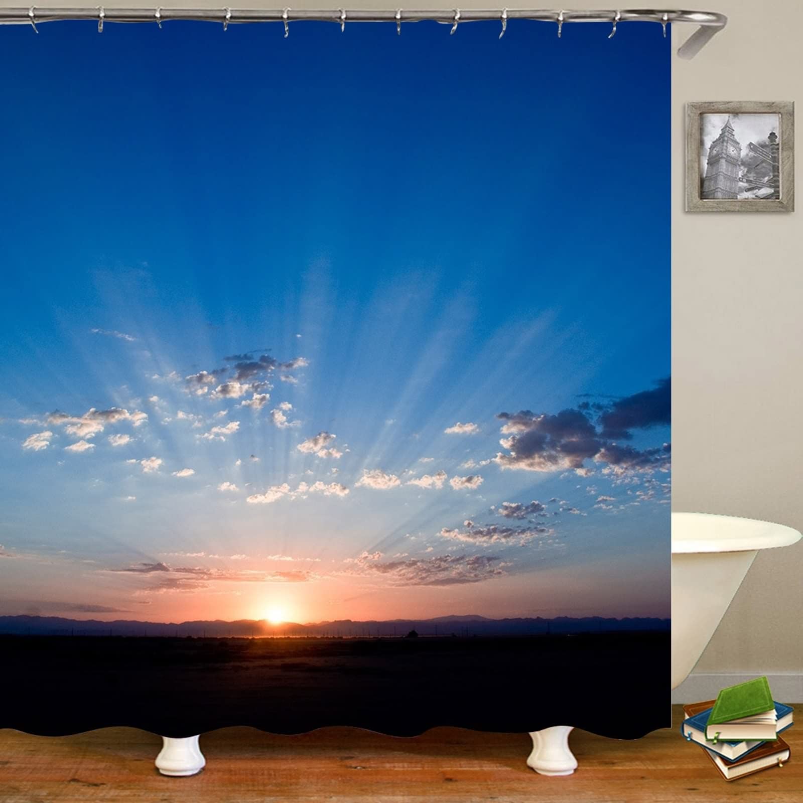 Rideau de douche 165x200cm pour éviter l'eau sur le sol de la salle de bain