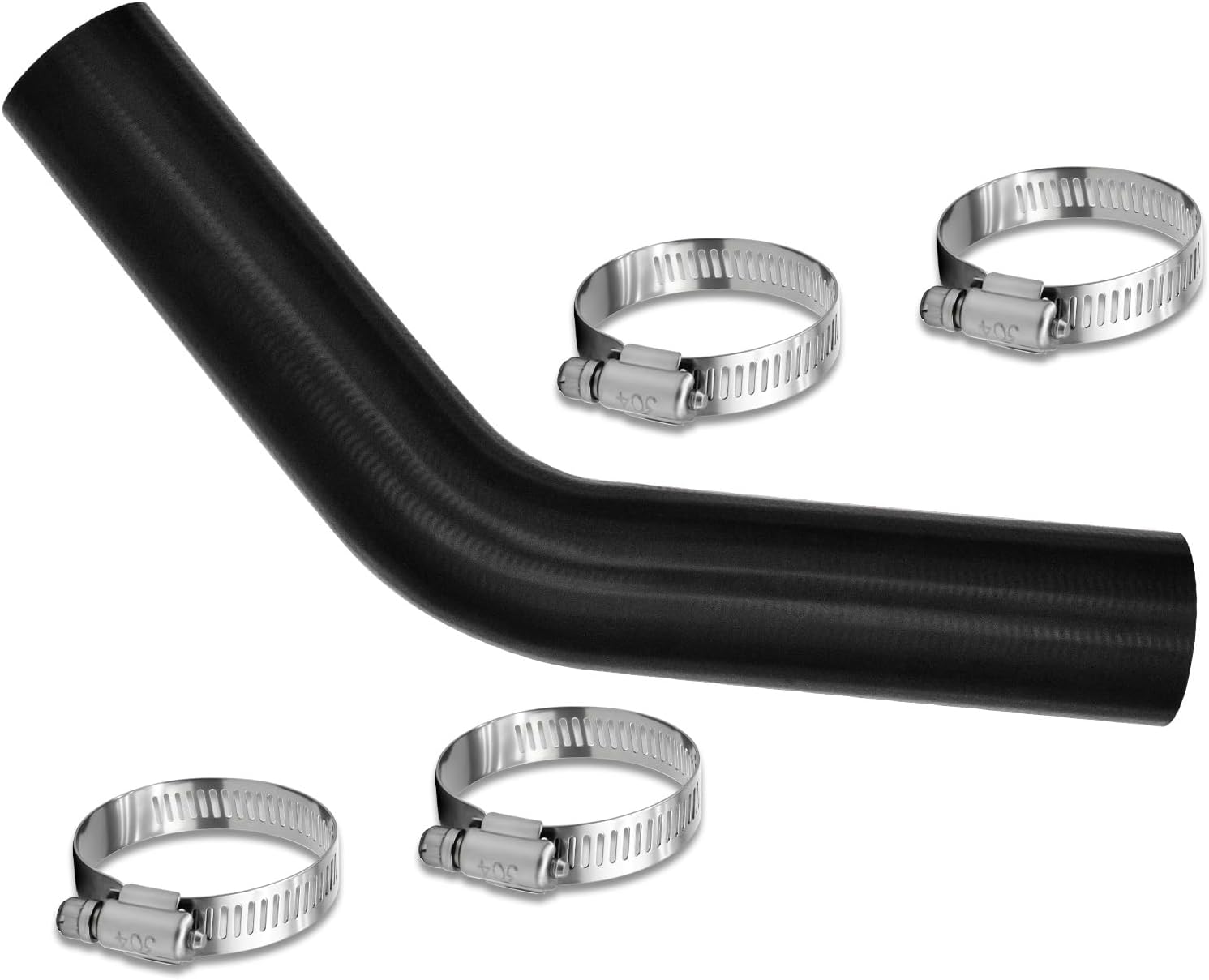 1pc 1 1/2" ID Gasoline Fuel Filler Neck hose with 4pcs Hose Clamps Reinforced Gas tank filler hose (size: 1 1/2" ID-15 7/8" Long) (shape: 45 degree)