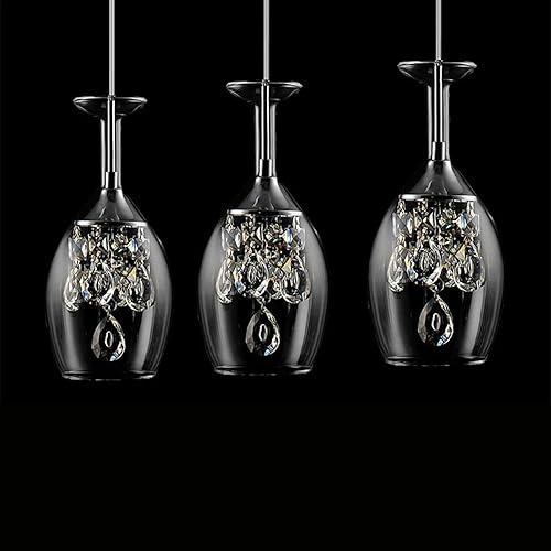 Miniatura 3 de Candelabro moderno de cristal para copas de vino, lámpara colgante industrial, lámparas de techo, cocina rústica, comedor, restaurante, isla,