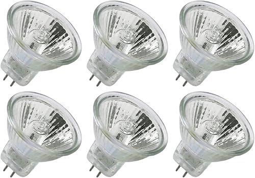 CTKcom MR11 - Bombillas halógenas de 12 voltios y 10 W, 30 grados, reflector halógeno de precisión de fibra óptica con cubierta de vidrio, paquete