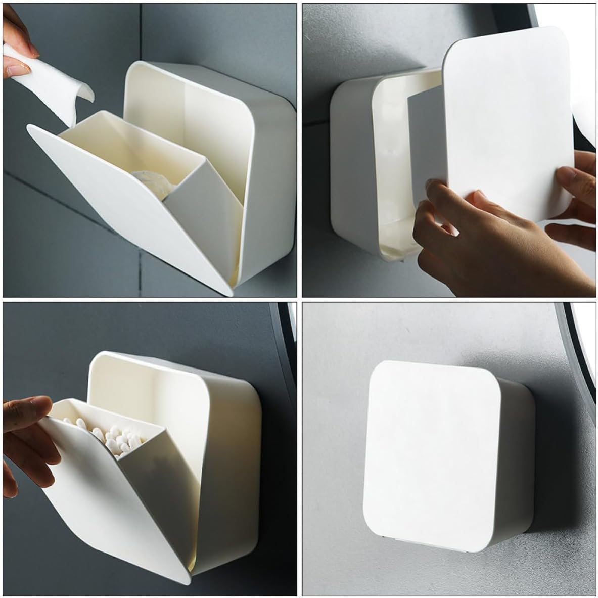 Hemobllo Wall Mounted Storage Box Plastic Compact White Organizer for Homes image 3