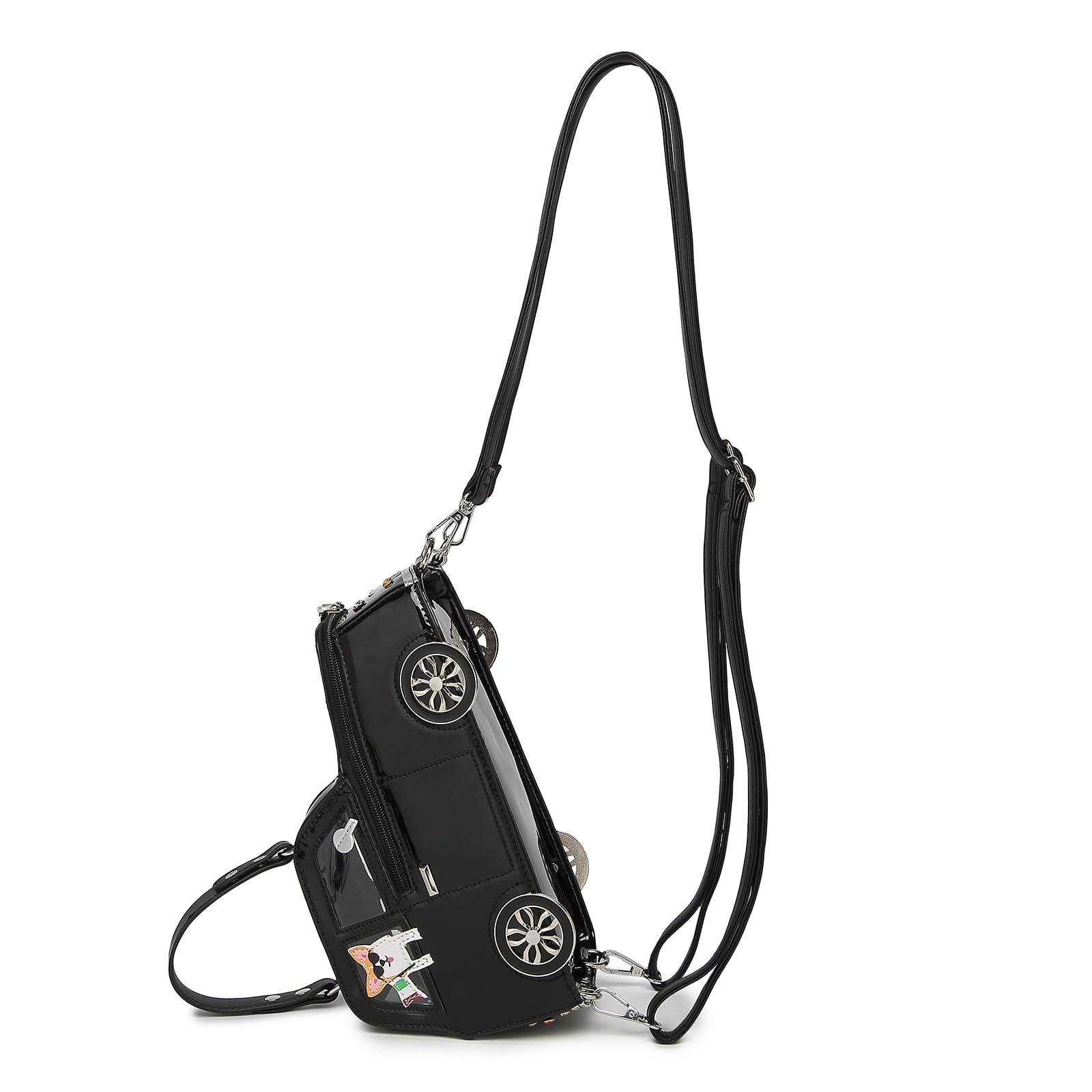 Bolso de mano de dibujos animados, correa ajustable para el hombro, mango ergonómico, compartimento espacioso para teléfono, cosméticos, llaves, bolso de mano de poliuretano
