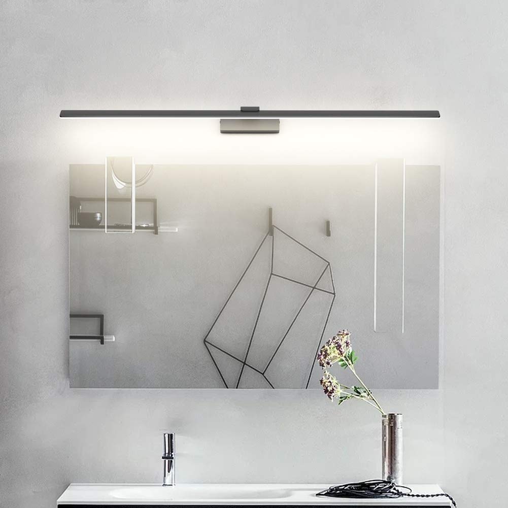 Klighten Luz Espejo Baño Led 100cm, 30W 2600 Lumen, Impermeable IP44 Lampara Espejo Baño, Aplique Espejo Baño Moderno, Blanco Natural 4500K, Nero