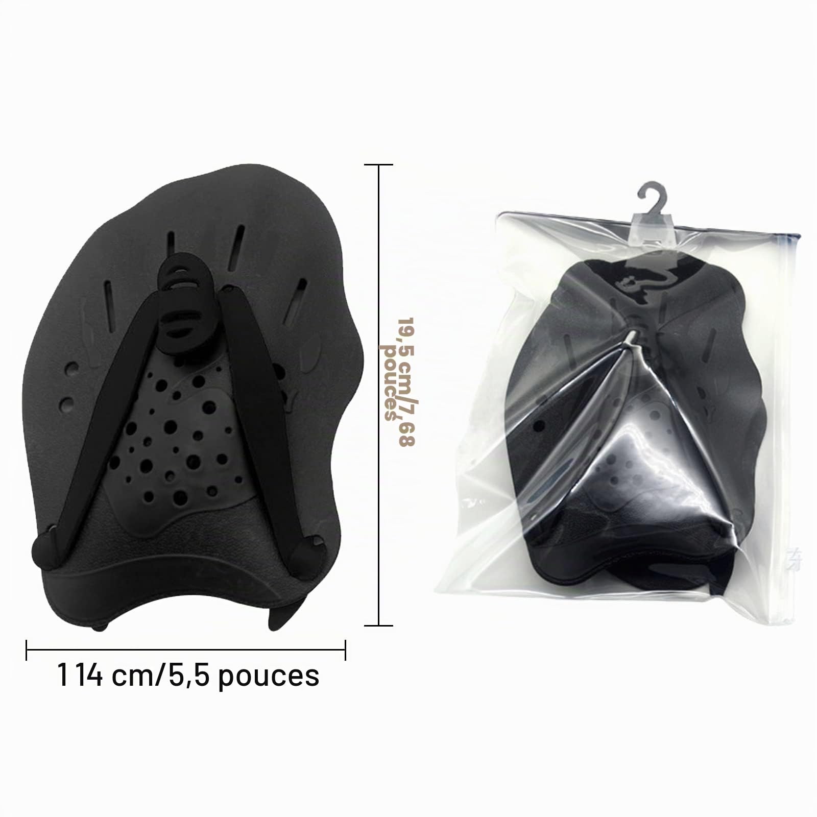 1 Paire de pagaies de Natation avec Sangles réglables - Aide à la Musculation - Équipement d'exercice de Piscine - Accessoires pour Adultes et Enfants - Unisexe