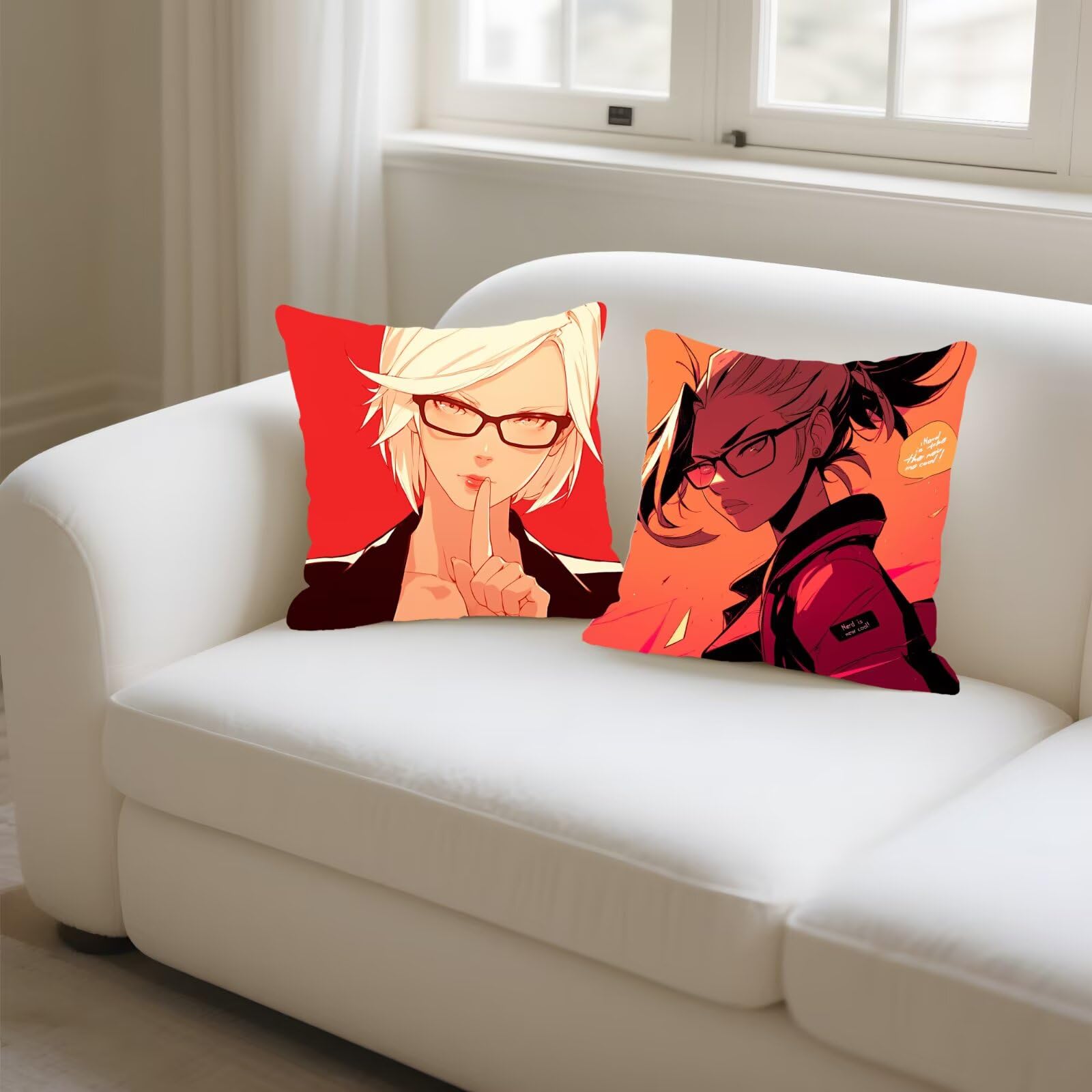 Cojines Sofa Fundas Cojines 50x50cm SúPer Suave Cojin Dibujos animados Chica Juego de 4, Fundas Almohada Impermeable Exterior, Interior Y Exterior Cojin Decorativos, Para SalóN Regalos NavideñOs P-97