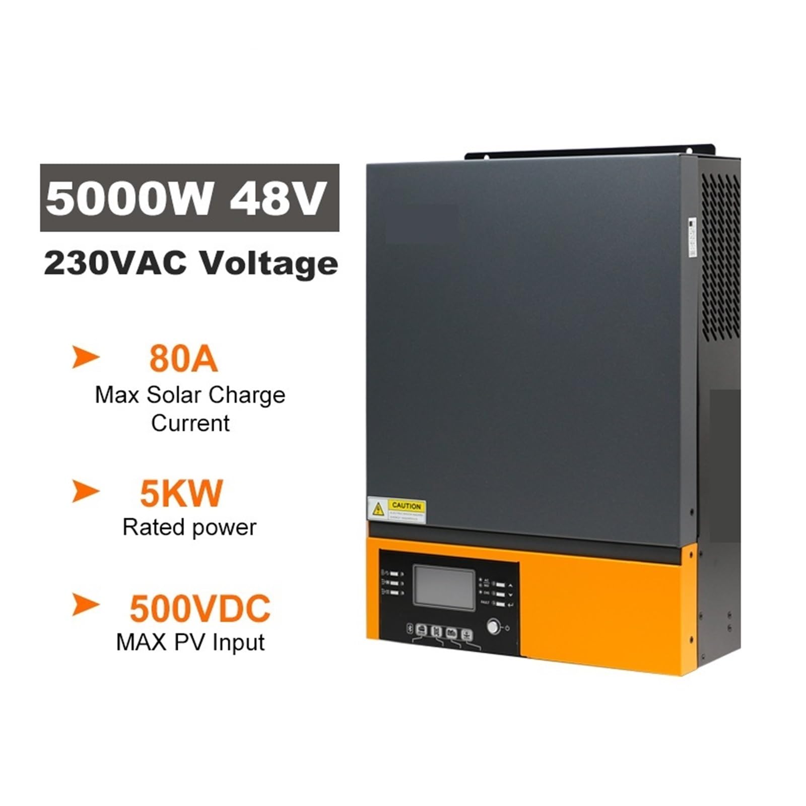 Inversor Solar HíBrido Inversor Solar Híbrido 5KW Off Grid Inversor De Onda Sinusoidal Pura 5000W con Controlador De Cargador Solar MPPT 80A Puerto USB