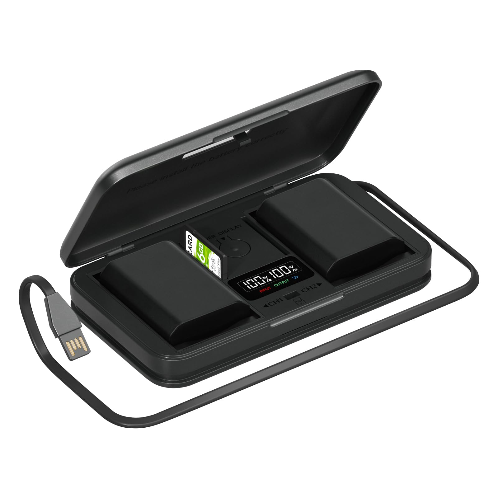 NP-FZ100 LCD Multi-Functional Battery Charger Case for Sony BC-QZ1 Charger, Alpha FX3, FX30, A1, A7C, A9, A9 II, A7R III, A7R IV, A7S III, A7 III, A7 IV, A6600 Cameras