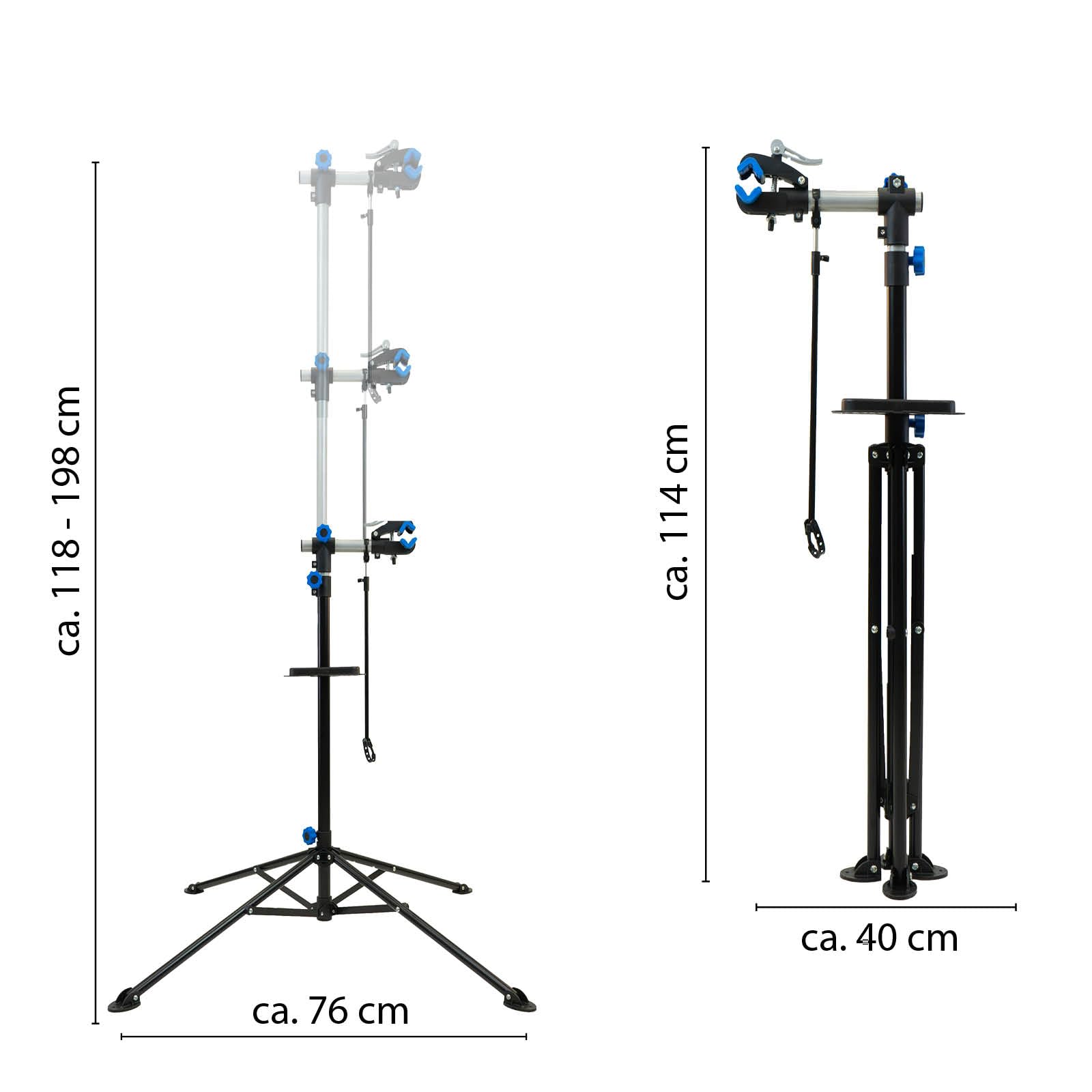 TRUTZHOLM Fahrradmontageständer 360° drehbar höhenverstellbar 30 kg Traglast Stahl mit magnetischer Werkzeugablage schwarz für Fahrräder Mountainbikes E-Bikes