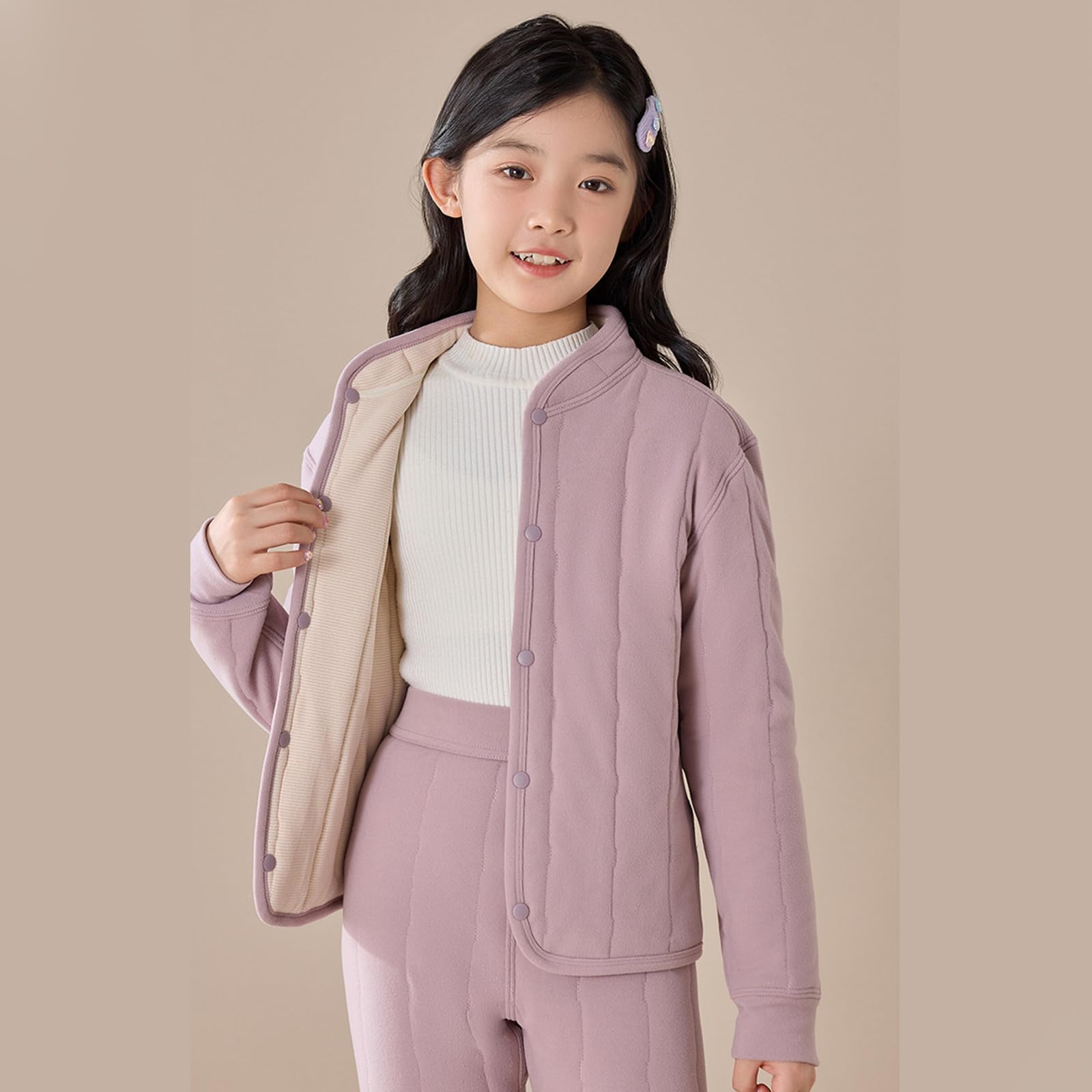 XAGMODSHN 2-teiliges Heimanzug Thermounterwäsche, Dark Grey 170 cm | Heimanzug, Baumwollkleidung, Thermo Unterwäsche für Jungen und Mädchen, passende Nachtwäsche, Winter Pyjama,