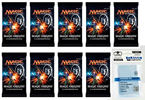 9 x Magic MTG Origins Ursprünge - Booster Pack - Englisch - English + 100 Ultimate Guard Cards Softsleeves - 9 Boosterpackungen Magic: The Gathering