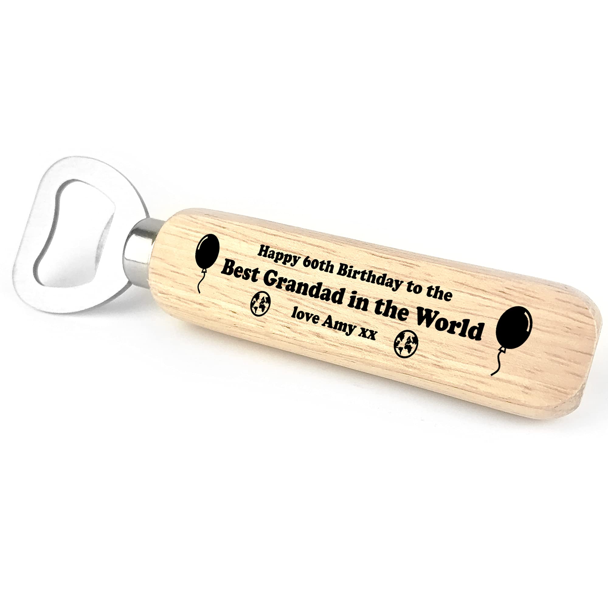 Quirky 50th 60th 70th Birthday Gift for Grandad Personalised Bottle Opener