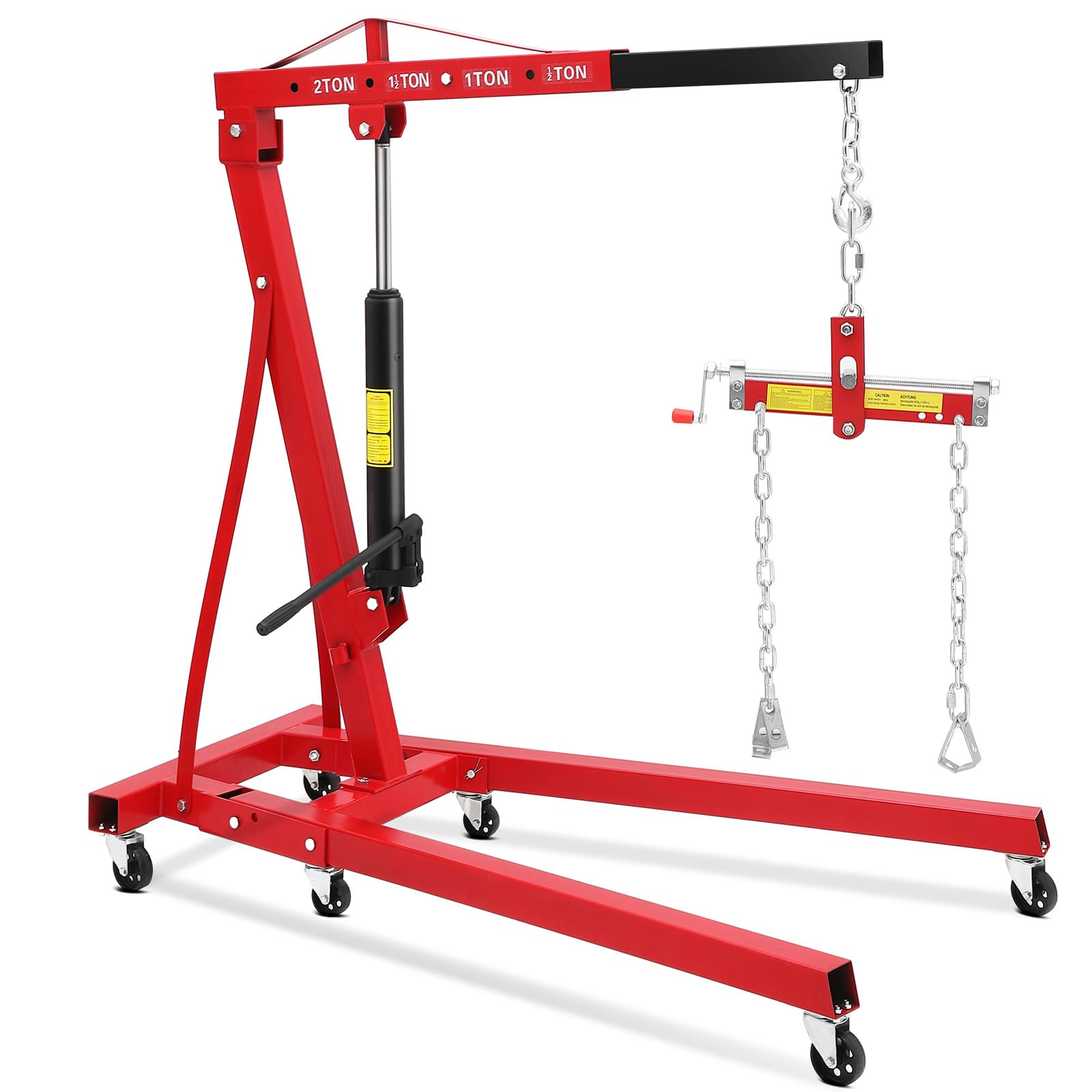 2 Ton Engine Hoist with Lever Stabilizer, Engine Hoist Lift for Garage