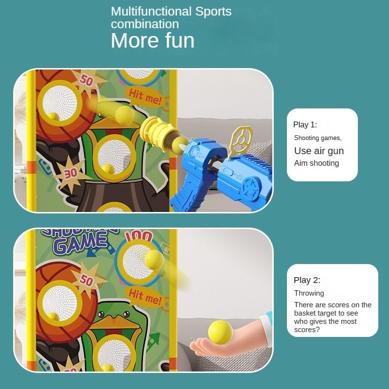 Miniatura 4 de Juguetes de disparo extraíbles, juegos de disparos, rociador de espuma con bomba de aire, una copia con dos pistolas de aire y 24 bolas de espuma