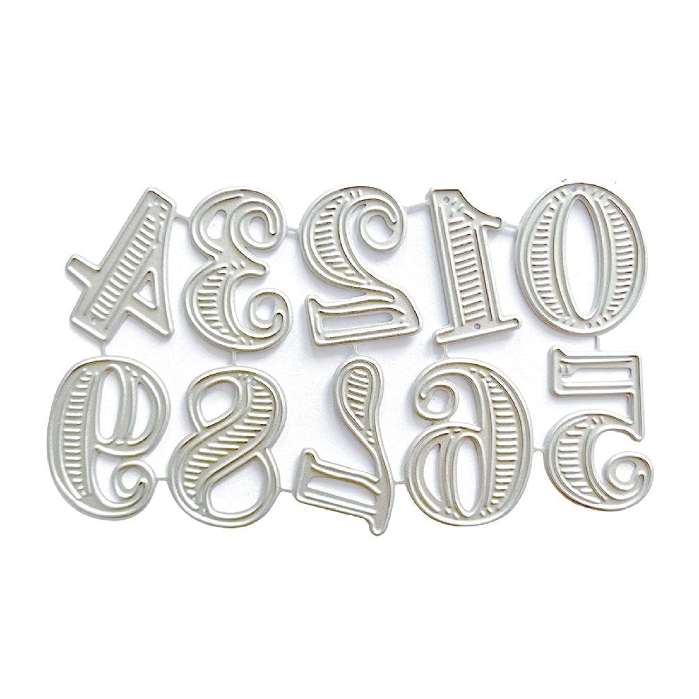 KieTeiiK Number Cutting Dies Numbers Embossing Die Cuts Templates For Card Making Scrapbooking DIY Papercraft Album Crafts Number Dies For Card Making Metal Cutting Dies Large Number Cutting Dies