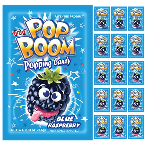 Tiltay Pop Boom Popping Candy – 16 Packs (Blue Raspberry) #TOP6