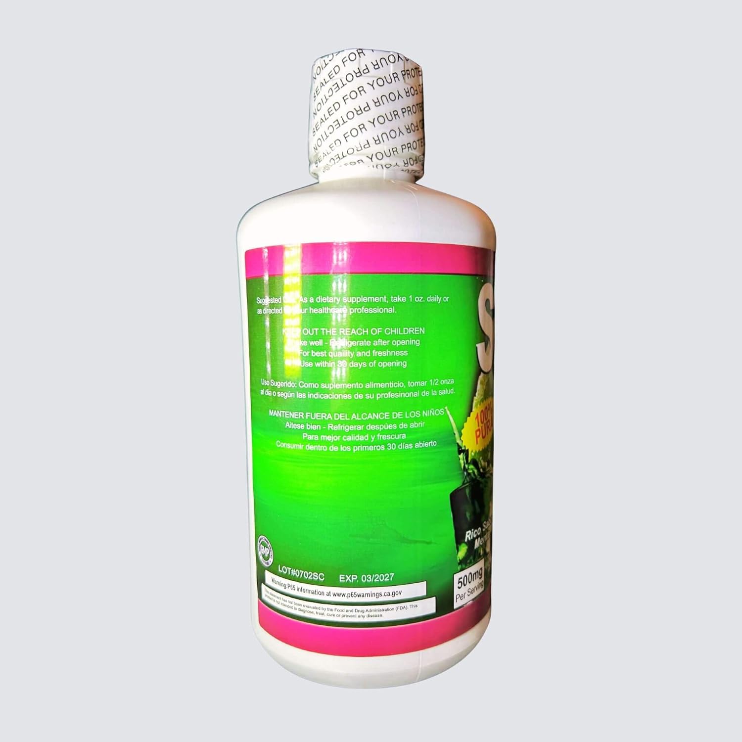 GMJ Aloe Vera and Chlorophyll Liquid Dietary Supplement (Savila y Clorofila) 32oz