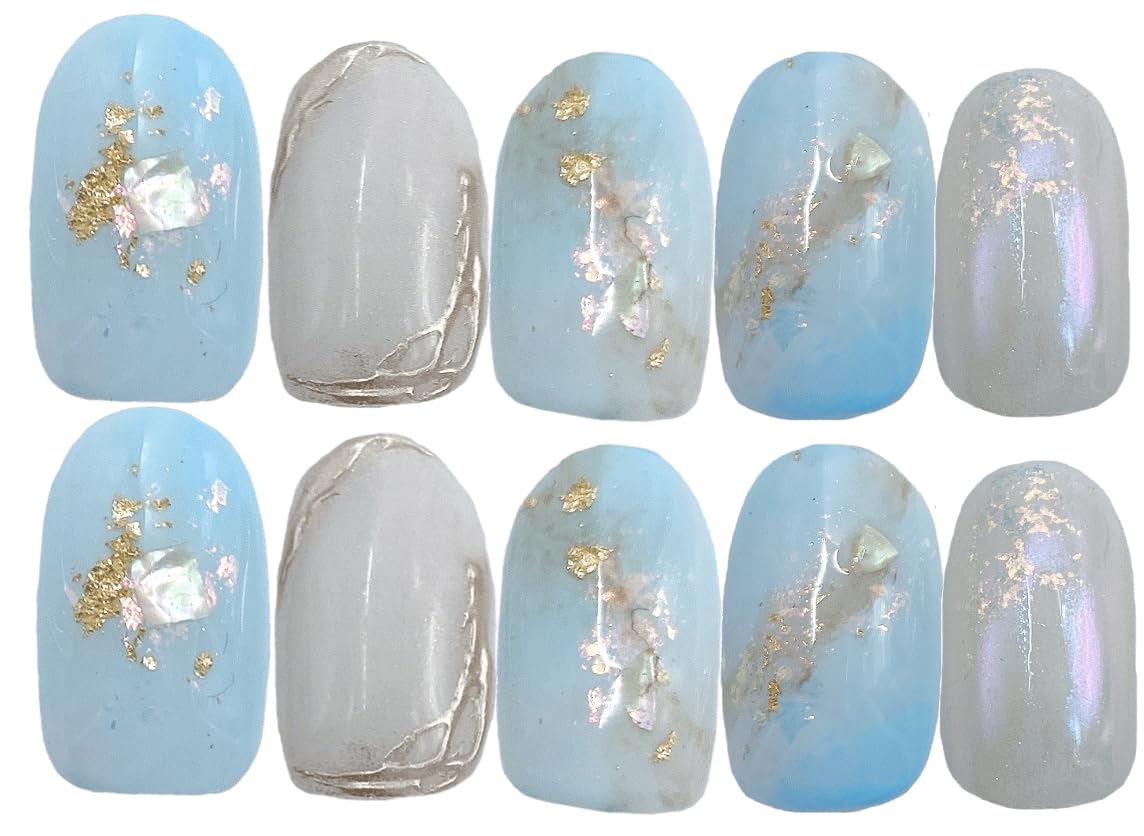 Amazon | 空色 ネイルチップ 水色系 白 | 834NAIL | ネイルチップ 通販
