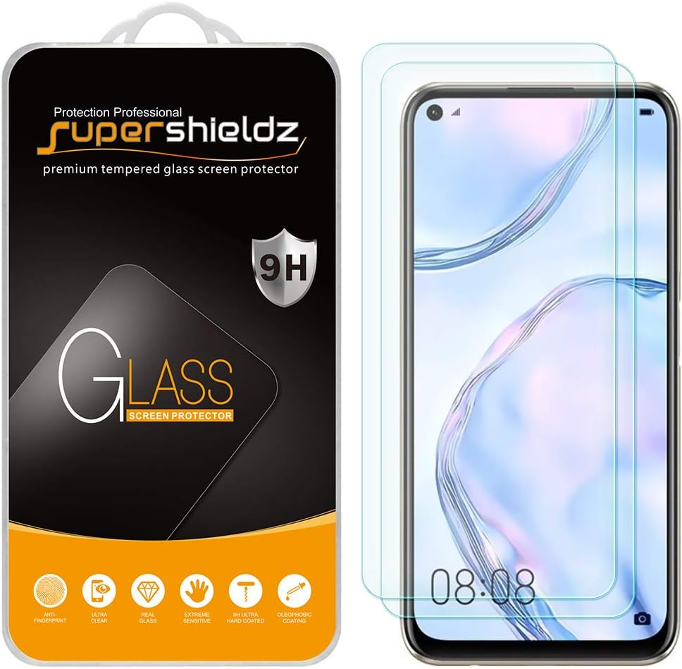 (2 Pack) Designed for Huawei Nova 7i and Huawei Nova 6 SE Tempered Glass Screen Protector, Anti Scratch, Bubble Free
