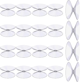 Flintronic Doppelseitige Saugnäpfe, 20 Stück Kleine Saugnäpfe 30mm, Transparente PVC Kunststoff Saugnapf, Rutschfest Plastiksauger Saugknopf Haken für Glasplatte, Glastischspiegel, Fenster, Dekoration