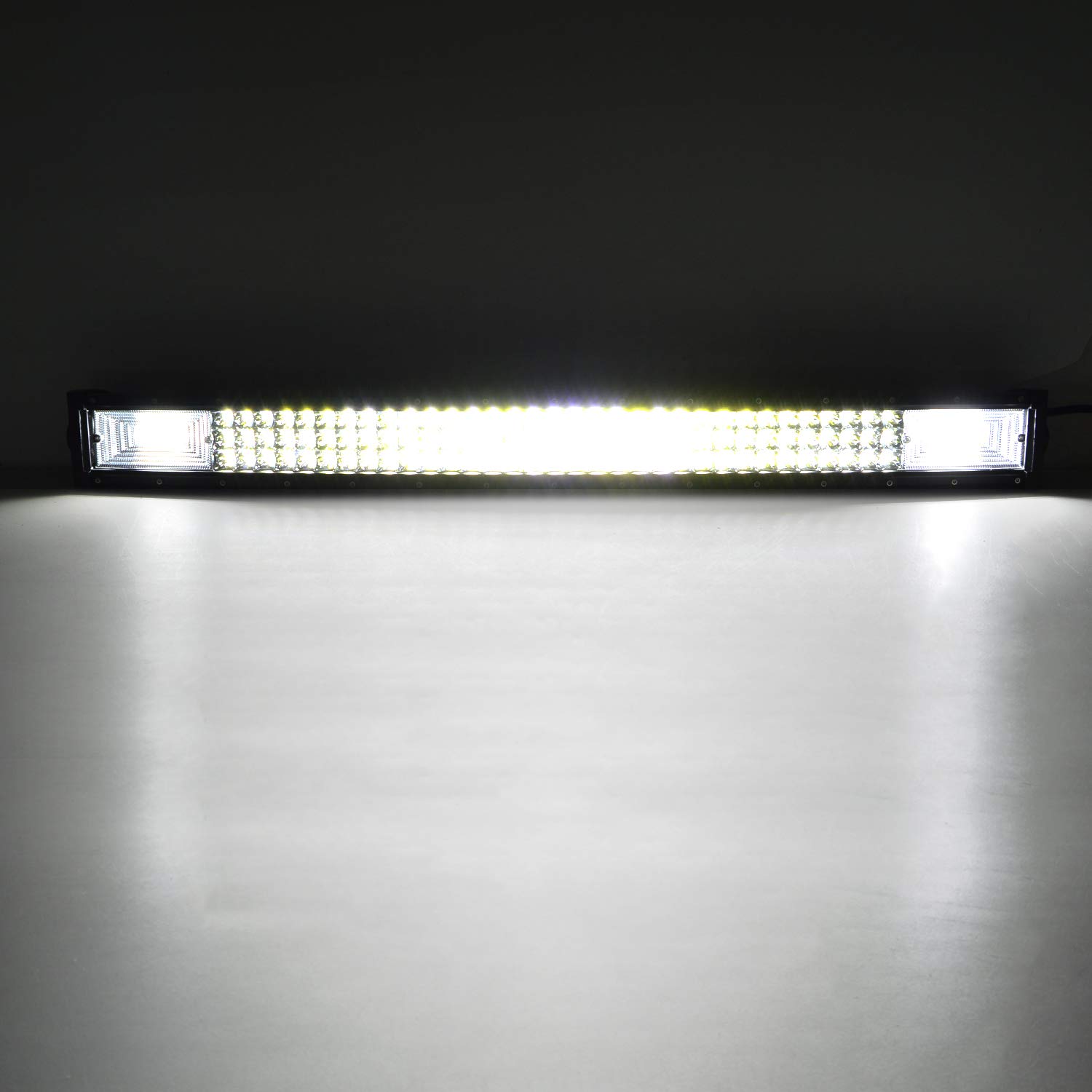 PICAA Barra LED 7D de triple fila curvada para todoterreno, 42 pulgadas, 540 W, con cableado, haz combinado para faros de trabajo 4x4 para coche, tractor, camión, ATV, barco