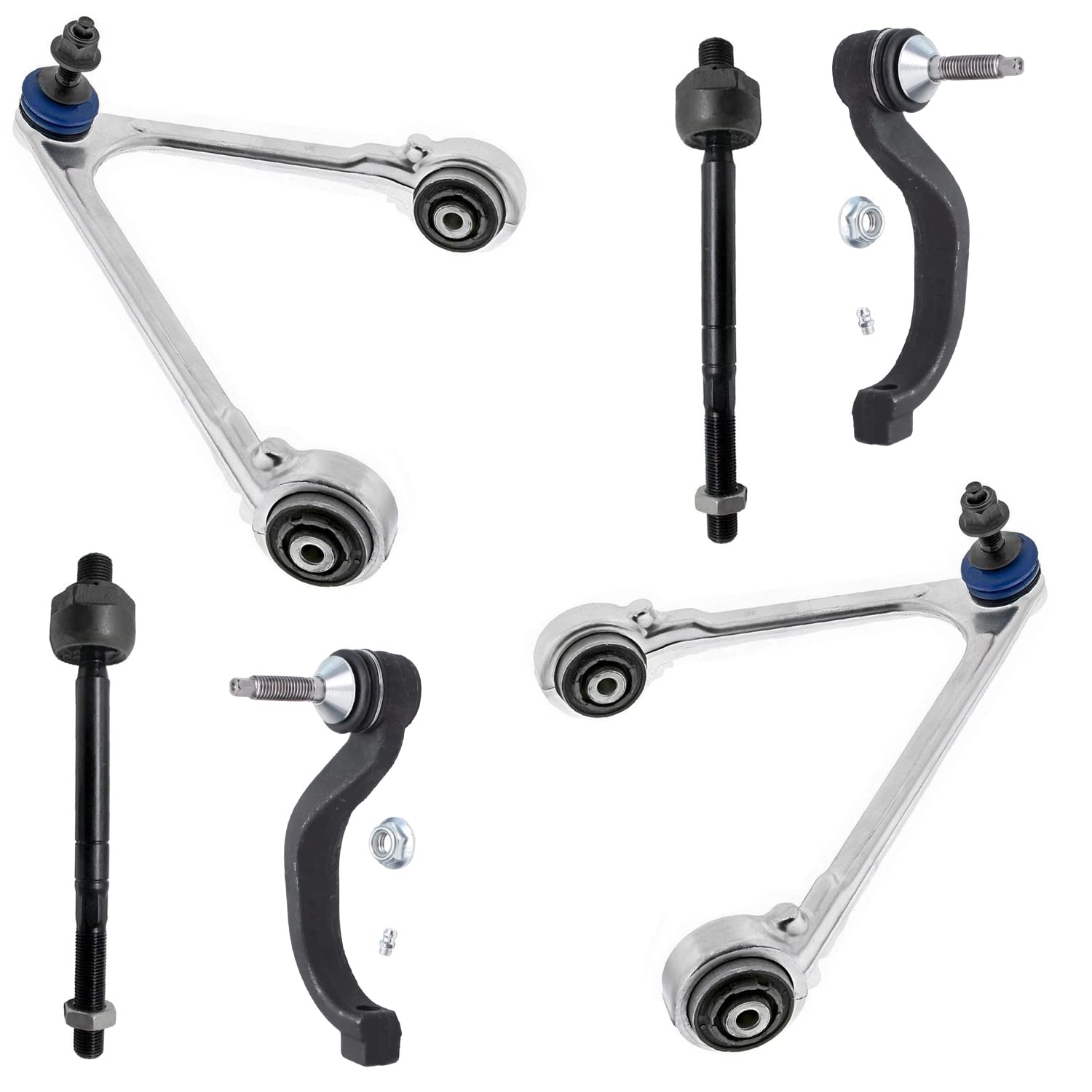 Detroit Axle - Front Upper Control Arms w/Ball Joints Inner Outer Tie Rods