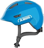 Cască de ciclism pentru copii ABUS Smiley 3.0 – Albastru lucios, mărimea M (50–55 cm), pentru fete și băieți, cu orificiu pentru coadă de cal 4
