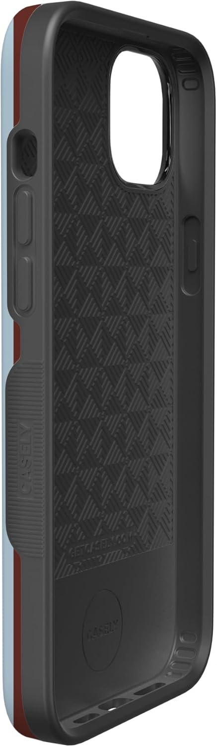 Casely iPhone 14 Case | Sunday in Brooklyn | Blue Stripes | Bold Protective Design | Compatible with MagSafe