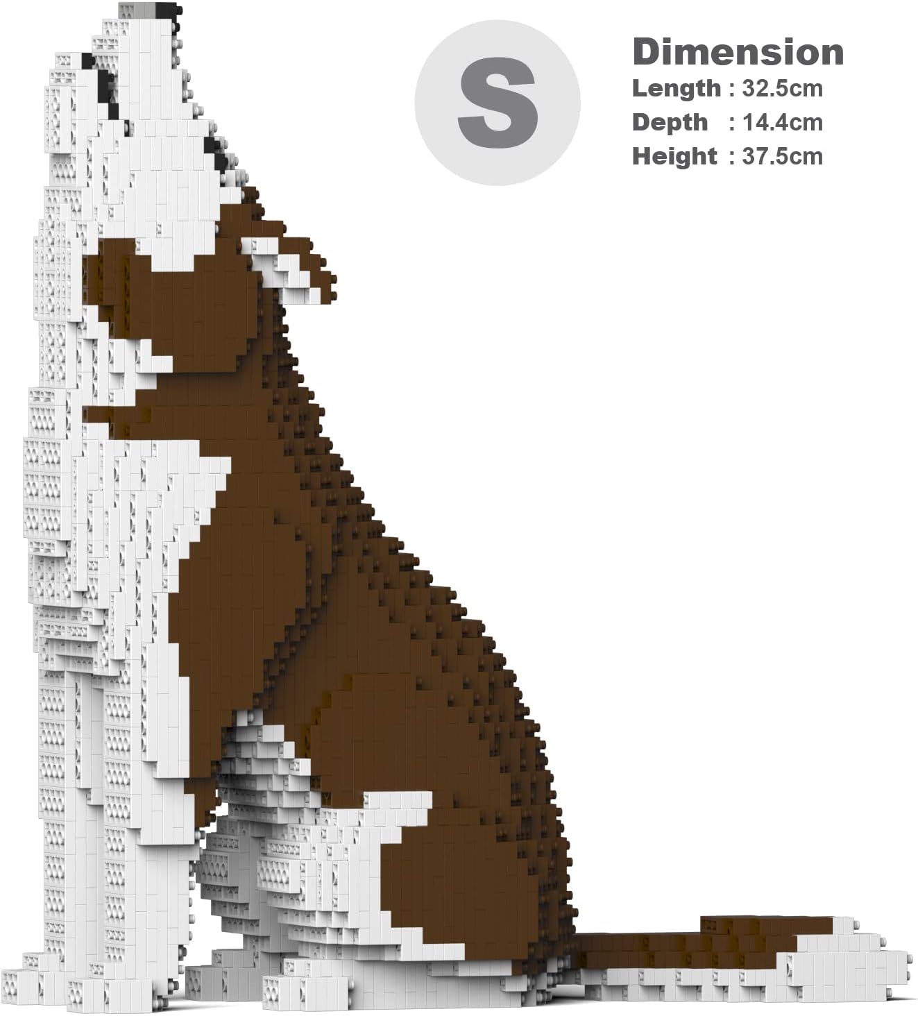 Howling Husky pose with dimensions: Length 32.5cm, Depth 14.4cm, Height 37.5cm.