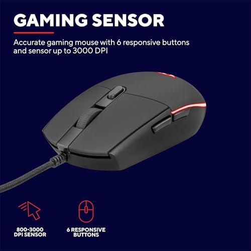 Miniatura 5 de GXTrust Azor Teclado Gaming y Ratón con Cable QWERTY Español, Negro