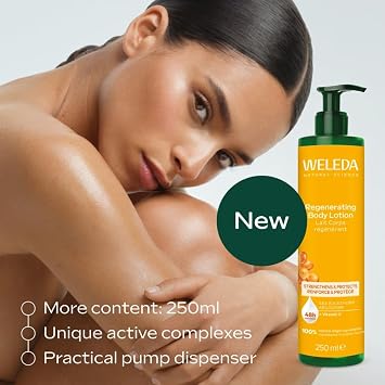 Weleda Regenerating Body Lotion with Sea Buckthorn, Body Moisturiser with Vitamin C, Moisturising Cream For Men & Women, Certified Natural, Vegan, 250ml