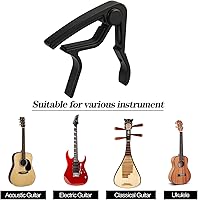 Vista 5 de Guitar Capo Guitar Tuner Set, Guitar Accessories, Including Guitar Capo Guitar Tuner Guitar Picks and Guitar Pick Holder, for Guitar Players and