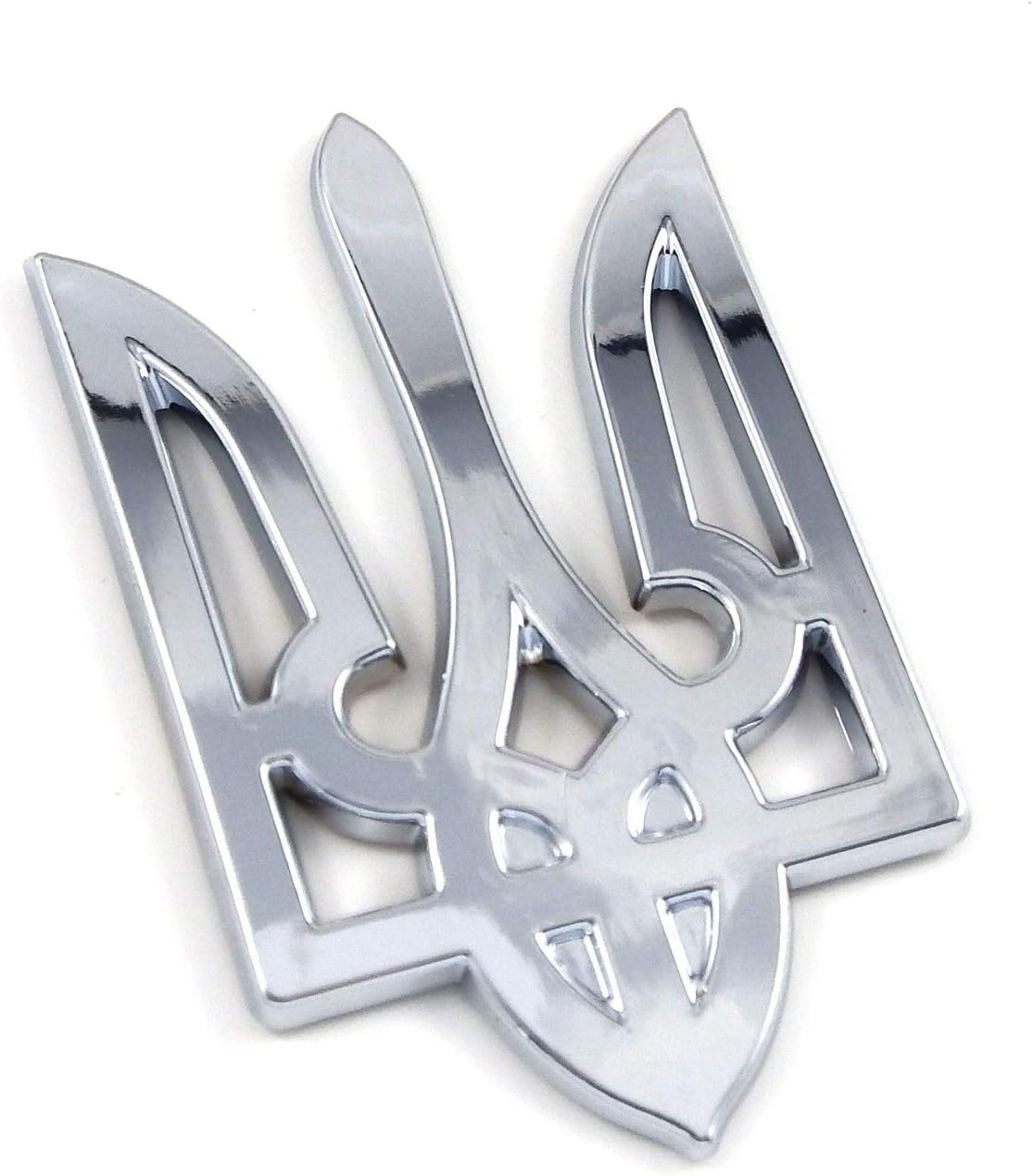 Trident Tryzub 3.5" Ukrainian Ukraine Car Chrome Emblem Decal Sticker X-Large