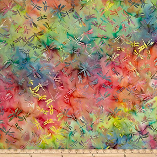 Indonesian Batik Dragonfly Multi, Fabric by the Yard