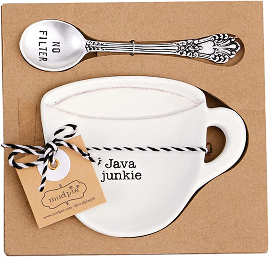 Mud Pie Home Kitchen Circa Coffee Break Coffee Mug Spoon Rest Sets 42600445 (Java junkie)