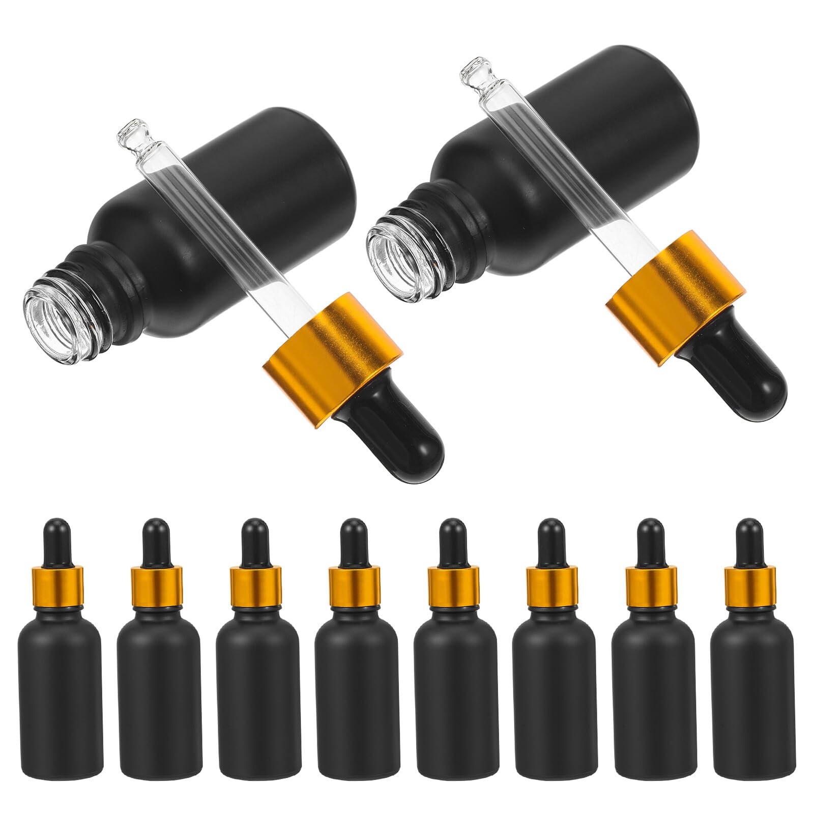 Flacons compte-gouttes en verre noir mat 30 ml lot de 10 flacons d'échantillons